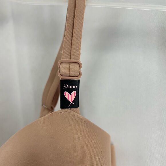 Victoria's Secret 32DDD Lined Demi Bra Beige Smooth Plunge  NWT Flaw - Picture 2 of 11
